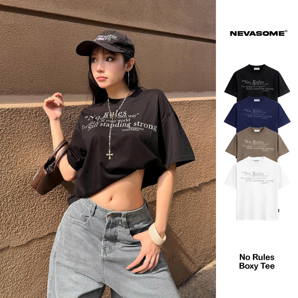 Áo Thun Boxy No Rules Nevasome Cotton 250gsm Local Brand Tay Lỡ Boxy Rộng Nam Nữ Menswear Womenswear