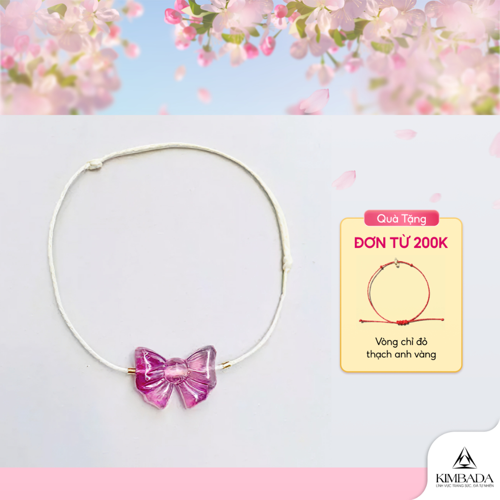 Vòng tay nữ handmade charm Fluorite tự nhiên Kimbada phụ kiện phong thuỷ thu hút năng lượng