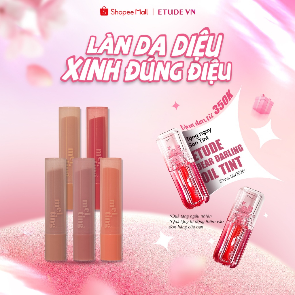 [MUA 1 TẶNG 1 CÙNG MÀU] Son Dưỡng Có Màu ETUDE Ginger Sugar Melting Balm 5 màu
