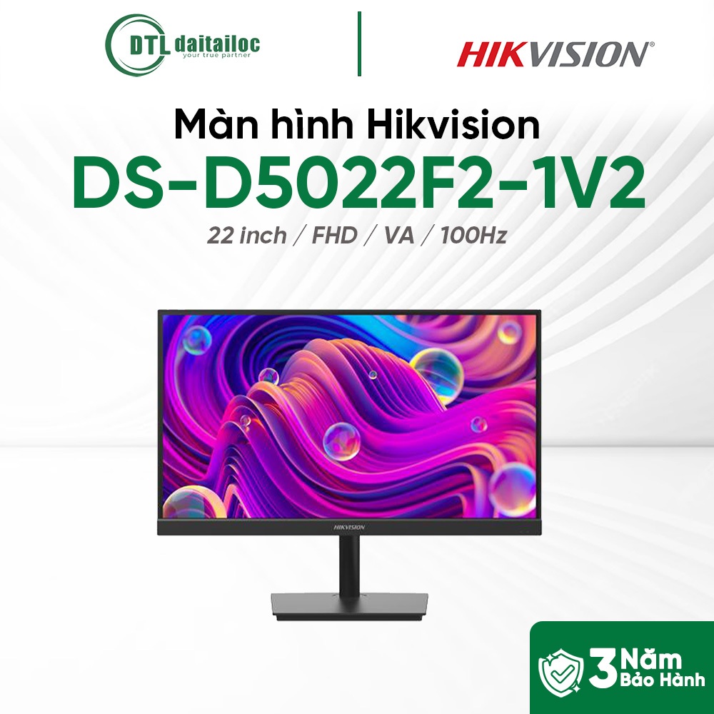 Màn hình Hikvision DS-D5022F2-1V2 22 inch FHD VA 100HZ HDMI, VGA I Chính hãng I Bảo hành 36 tháng