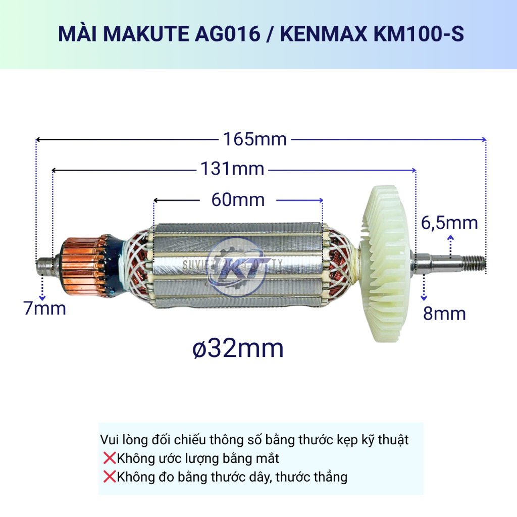Rotor (ruột) mài MAKUTE AG016 / KENMAX KM100-S