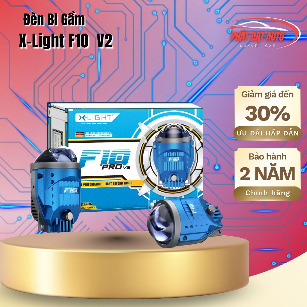 Bi Gầm X-Light F10 Pro V2 chính hãng, bản nâng cấp 2026 , chip Osram 65W, ánh sáng 5500K