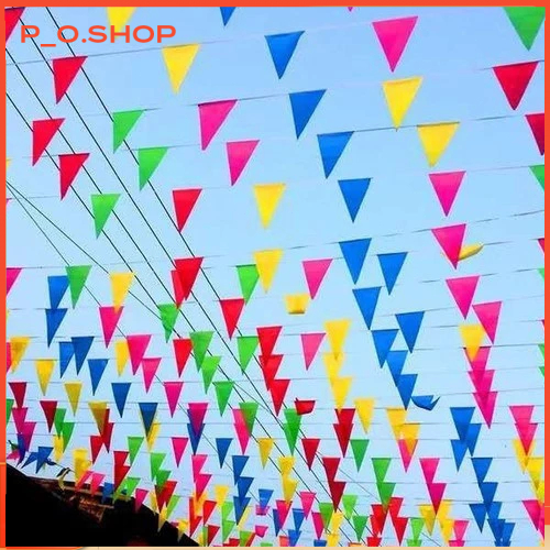 【🔥Rẻ】100m Dây cờ tam giác cờ dây trang trí/cờ trang trí/cờ đuôi nheo cờ tam giác/dây cờ trang trí