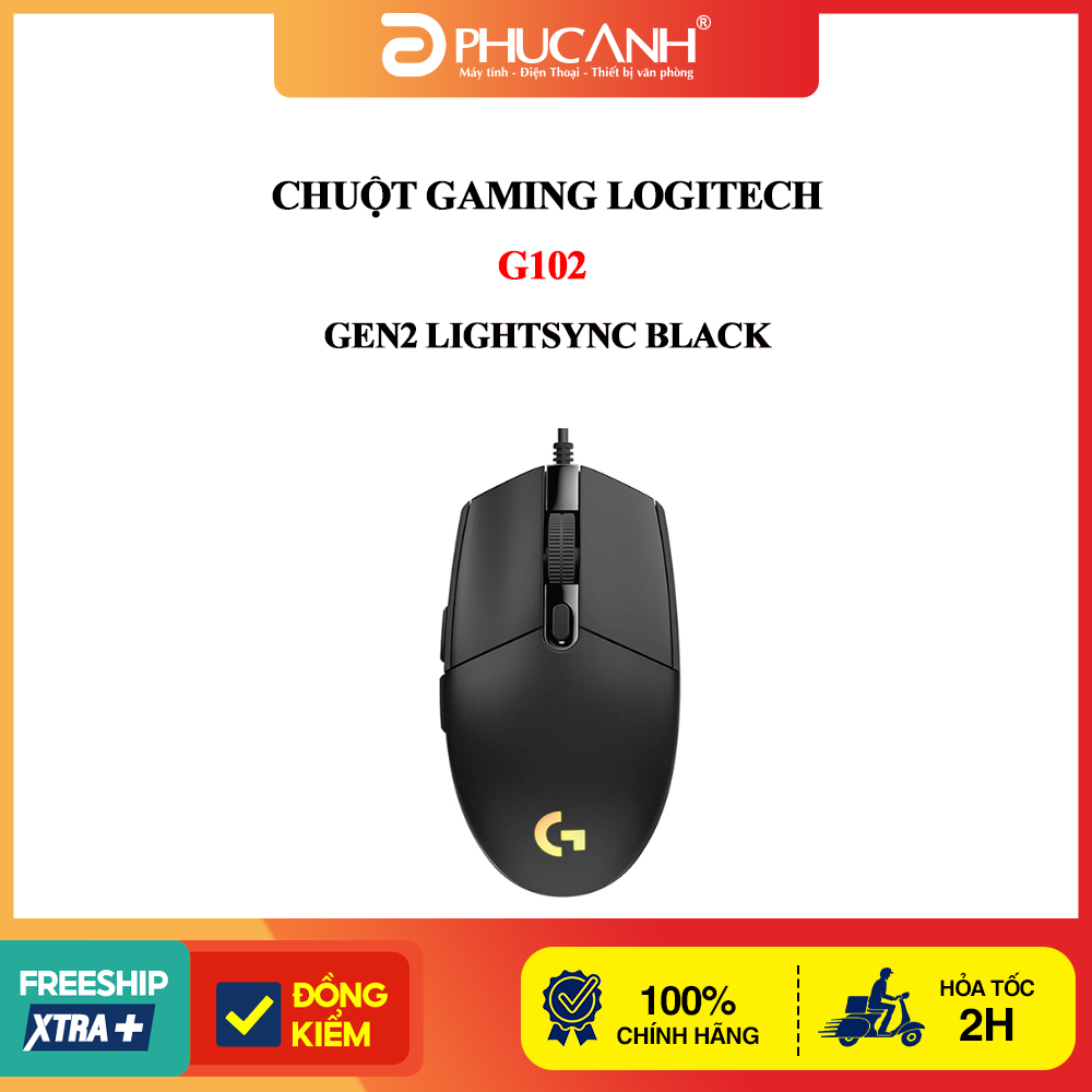 Chuột Gaming Logitech G102 Gen2 LightSync Black