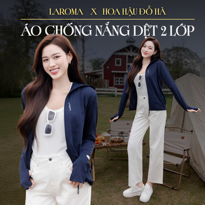 LAROMA Áo Chống Nắng Nữ Vải Coolair UV Dệt 2 Lớp | UPF50+ | Vải Thơm | Làm Mát | Thoáng Khí