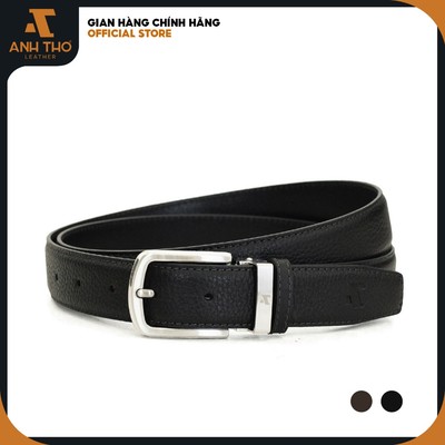 Bản 2.8cm, Thắt lưng da bò Ý nhập khẩu MIKK3-04, khoá hợp kim trắng bạc sang trọng, chất da Ý mềm mại, Anh Tho Leather