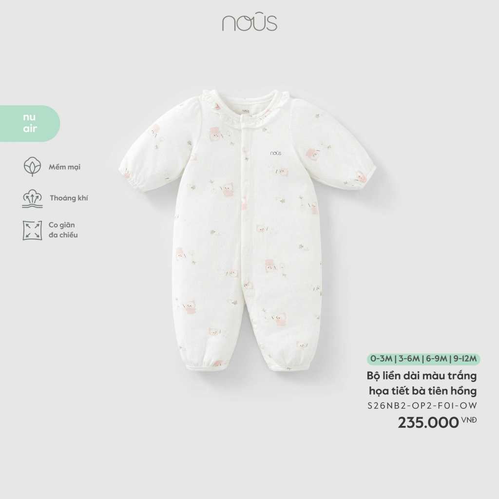 NOUS Bộ liền dài Bodysuit cho bé trai bé gái