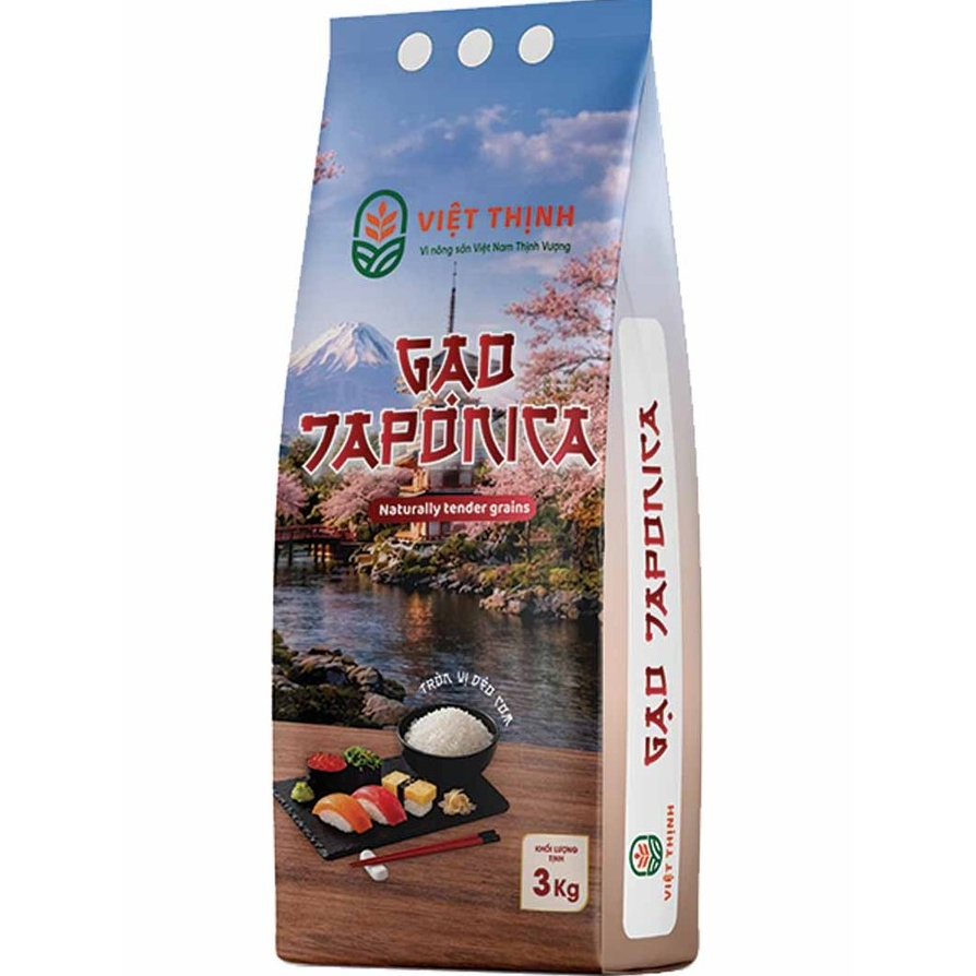 Gạo Japonica - 3kg - Gạo Việt Thịnh