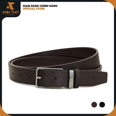 Bản 2.8cm, Thắt lưng bản nhỏ da bò hạt M2KK3-03, khoá hợp kim xám chì sang trọng, kèm hộp đựng, Anh Tho Leather