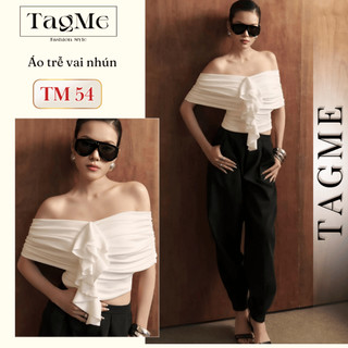 Áo trễ vai nữ nhún bèo quyến rũ, sang chảnh, áo kiểu tiểu thư thanh lịch, áo dự tiệc, phong cách Hàn Quốc TagMe - TM54