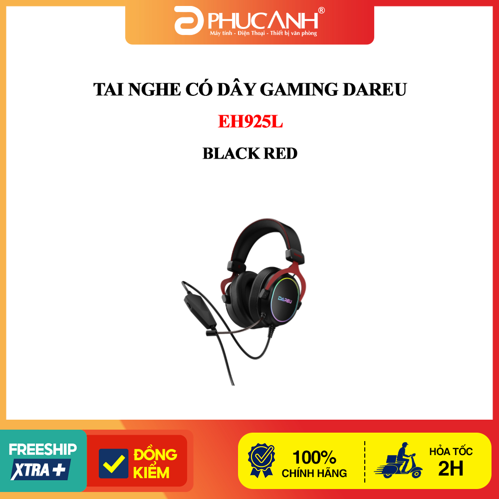 Tai nghe có dây Gaming Dareu EH925L BLACK RED