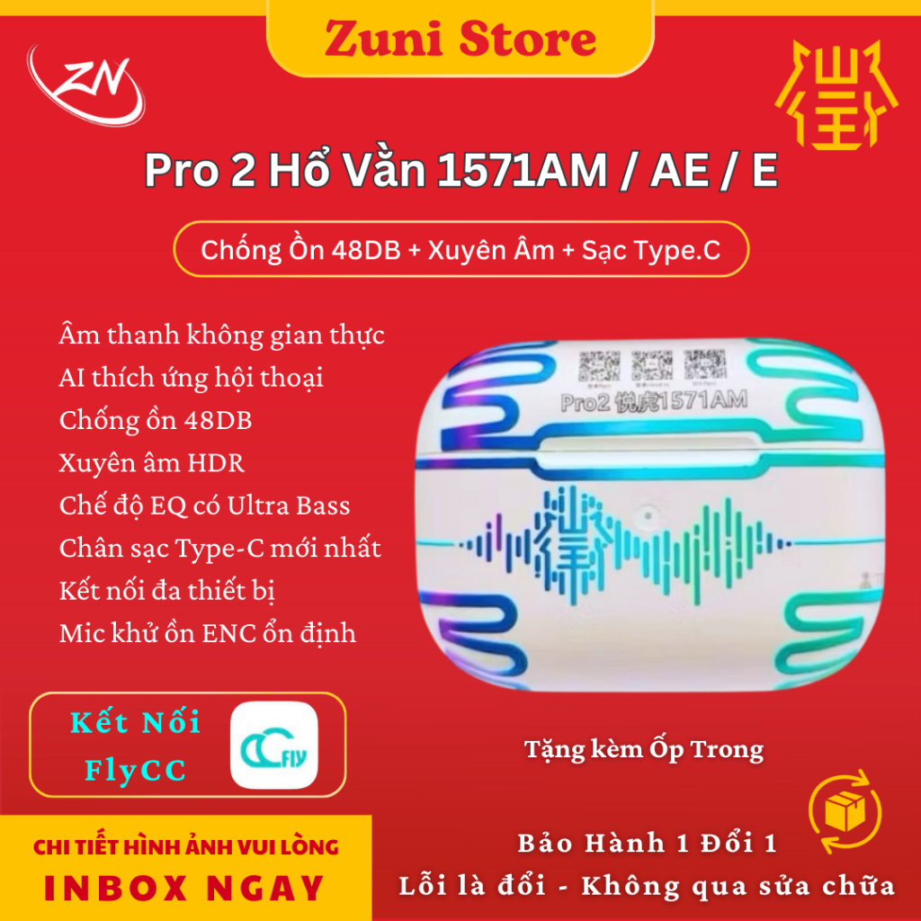 [ Pro 2 ] Tai Nghe Hổ Vằn Pro 2 1571AM/1562AE/E ENC Chống Ồn ANC 48DB - Xuyên Âm - Cảm Biến Hồng Ngo