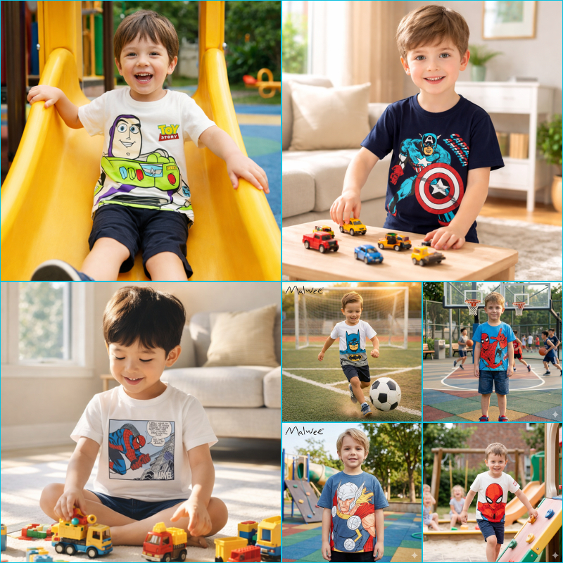 Áo Thun Hè Little Maven, Malwee Họa Tiết Siêu Nhân Cho Bé Trai 2-7 Tuổi JB2 - Jumping Beans Official