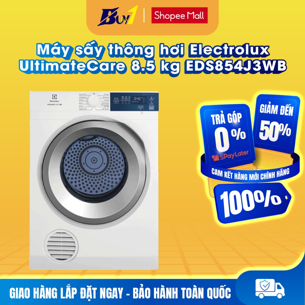 EDS854J3WB - Máy sấy thông hơi Electrolux UltimateCare 8.5 kg EDS854J3WB - Hàng chính hãng