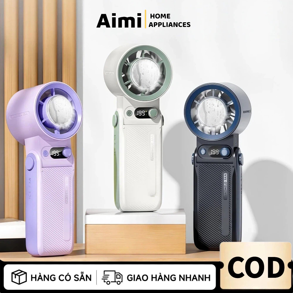 Quạt cầm tay băng lạnh có Sò lạnh quạt Turbo 199 tốc độ gió 8000mah có thể sạc lại không ồn làm mát