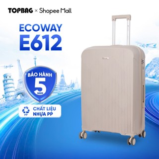 Vali Du Lịch ECOWAY E612 Nhựa PP Dẻo Siêu Bền, Chống Va Đập, Khoá Số Chìm An Toàn Size 20/24/28