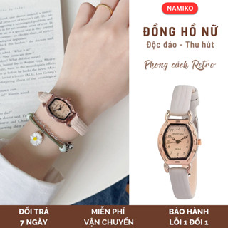 Đồng Hồ Nữ NAMIKO Mặt Vuông Bo Góc Dây PU Mềm Mại Thiết Kế Nhỏ Gọn Đeo Hàng Ngày Đi Làm