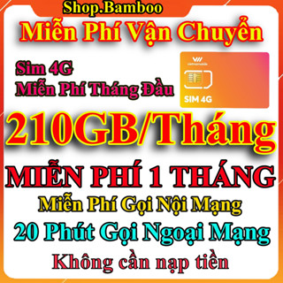 Sim 4G FREE 1 Tháng - 7GB/ngày - 210gb/tháng - 20 Phút Gọi Ngoại Mạng - Sim 4G Vietnamobile Miễn Phí 1 Tháng