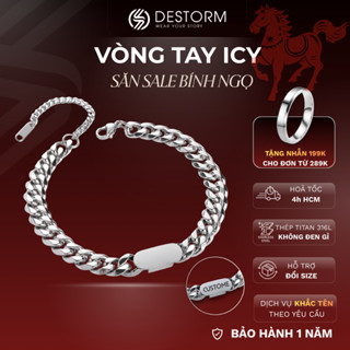 Vòng tay nam/nữ Destorm Icy, Vòng tay đôi - Khắc tên thời trang Unisex Thép không gỉ, Có hộp quà tặng và túi đựng
