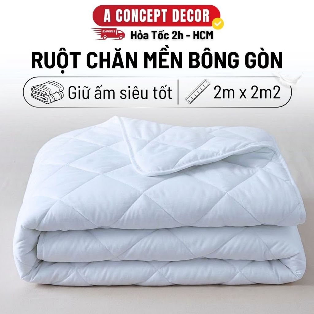 Ruột Chăn Mền bông Cao Cấp A Concept Decor Siêu Ấm Nhẹ Cho Mùa Hè Thu Đông Chăn Bông Dày Chuẩn Khách