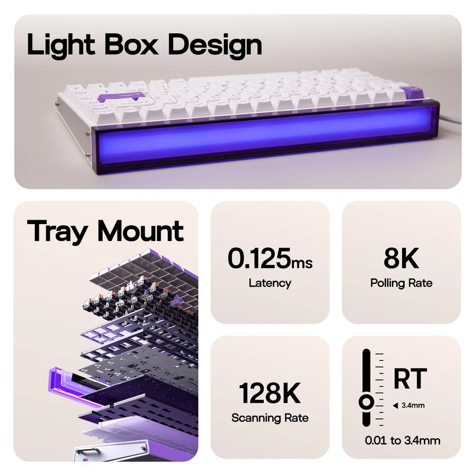 Bảo hành 2 năm Bàn phím cơ Rapid Trigger Aula Hero68 / Hero 68 - Plate Fr4 - LED RGB - 8K HZ | BigBuy360 - bigbuy360.vn