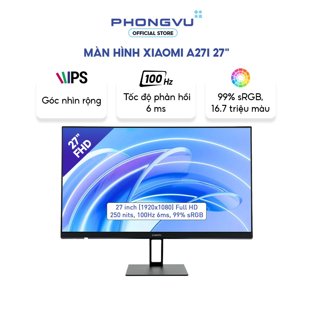 Màn hình Xiaomi A27i 27 inch FHD IPS - 100Hz - 99% sRGB - HDR10 - Bảo hành 36 tháng