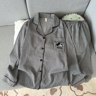 Bộ ngủ pyjama (quần áo dài) kẻ caro đũi bông mây mềm mại thoáng mát