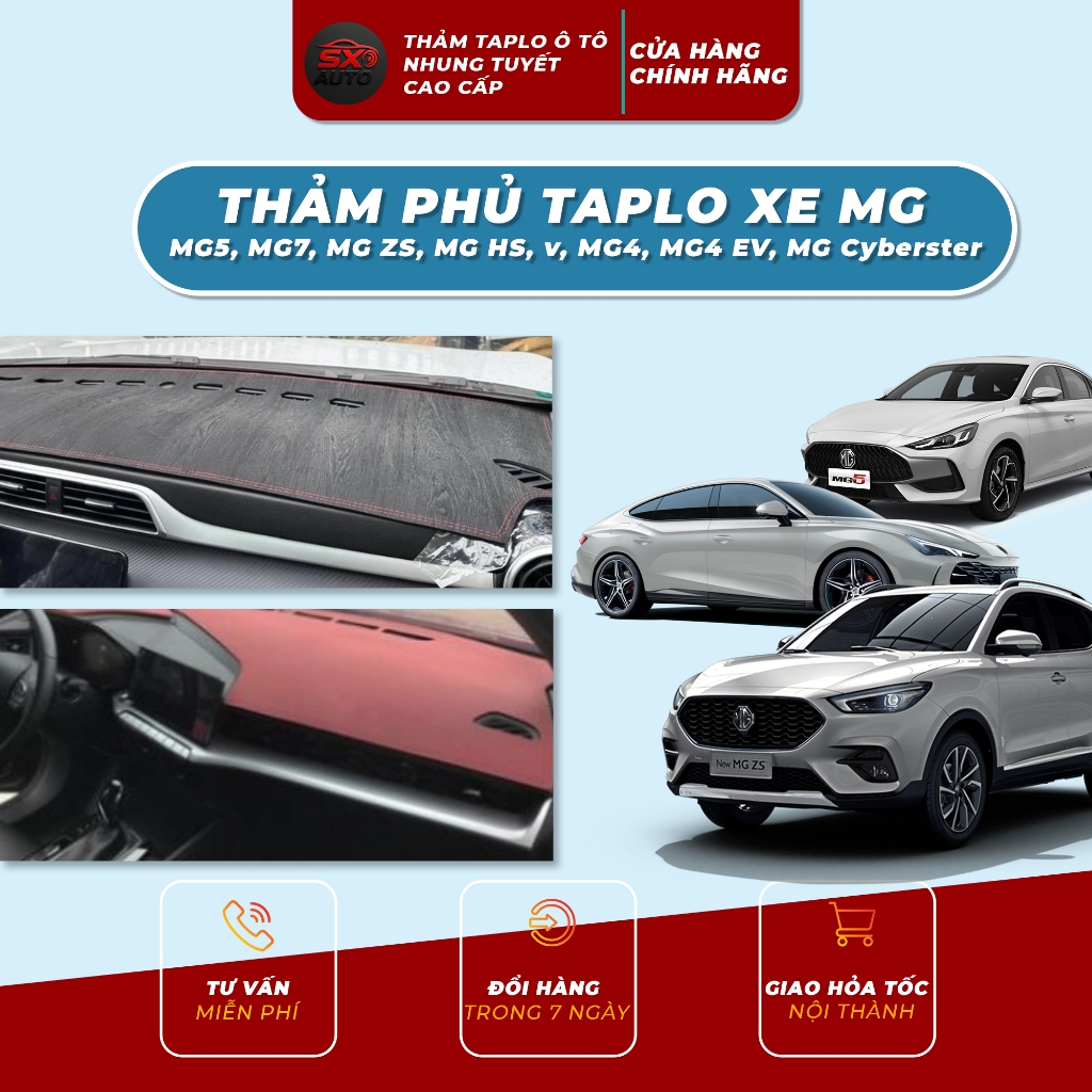 Thảm taplo nhung tuyết xe MG5, MG ZS, MG HS, CHUẨN FORM