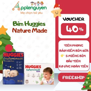 Tã Bỉm Dán/Quần Huggies Nature Made Đủ Size Nb60/S82/M64/L54/M58/L44/XL38/XXL26 | Applenguyen94