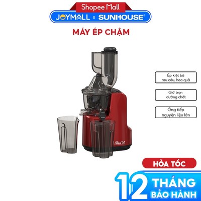 Máy Ép Chậm 240W Sunhouse Mama SHD5505, Hàng Chính Hãng, Lưới Lọc, Ống Tiếp Nguyên Liệu Lớn-JoyMall