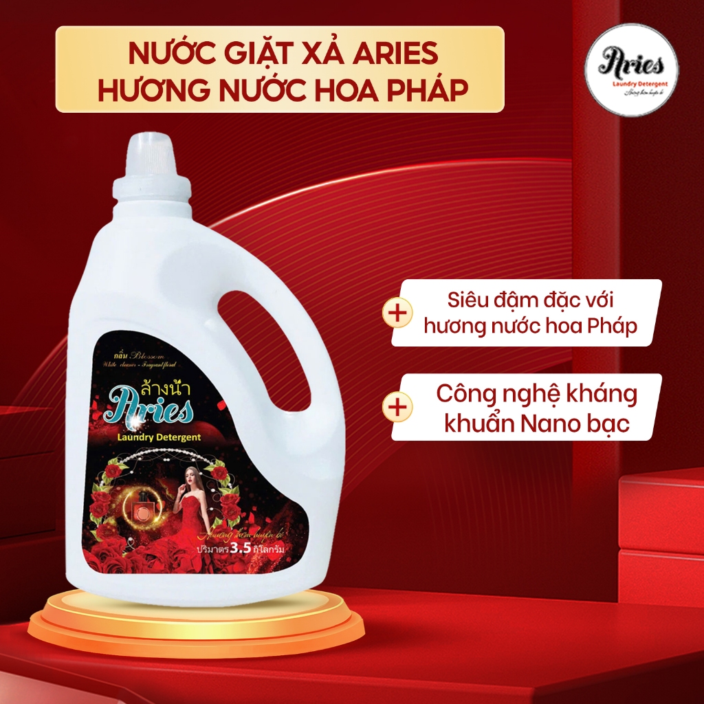 Nước Giặt Xả Aries Cao Cấp 3.6 kg Siêu Đậm Đặc Gấp 3 lần Hương Nước Hoa Pháp | Xưởng Nhà Aries