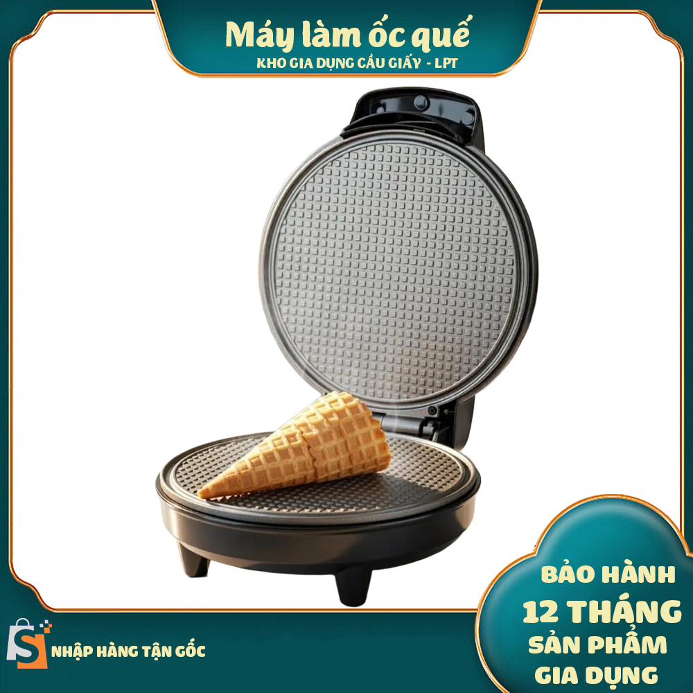 (Ảnh thật kho chụp) Máy Làm Bánh Ốc Quế, Bánh Kẹp Cuốn Mini – Chống Dính Cao Cấp, Làm Nóng Nhanh, Tặng Kèm Khuôn Cuốn