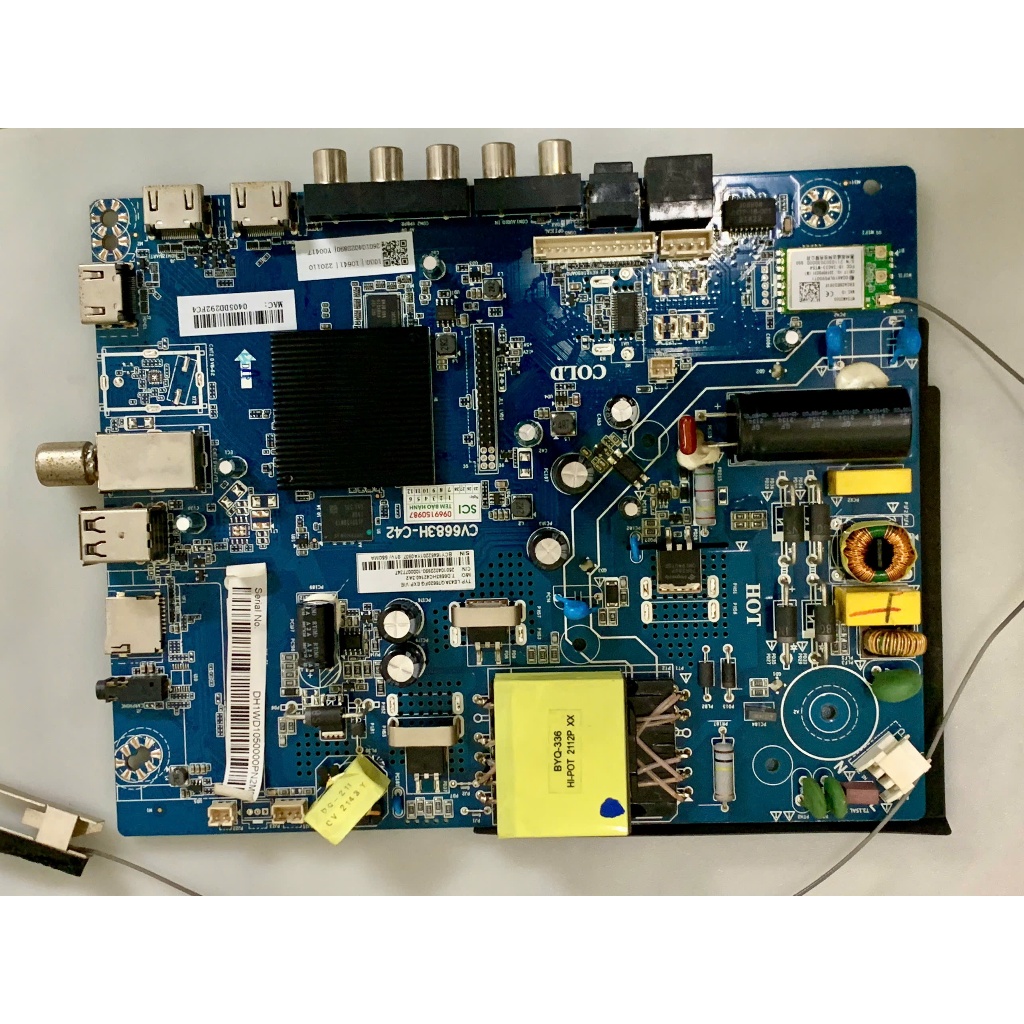 Bo main boar mạch linh kiện tivi tv Aqua LE43AQT6620FG 43AQT6620 nguồn, xử lý chung chính chủ khiển