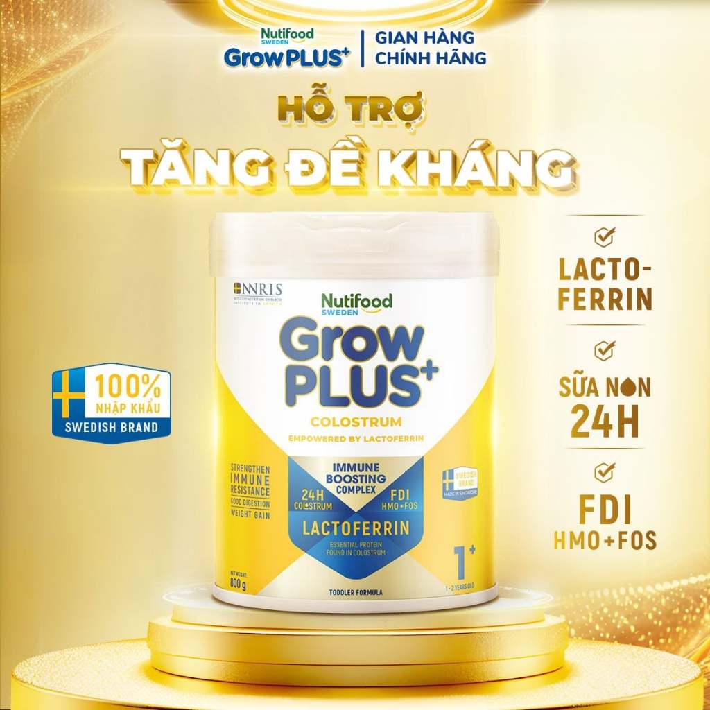 Sữa bột Grow Plus+ Lactoferrin số 1 800g