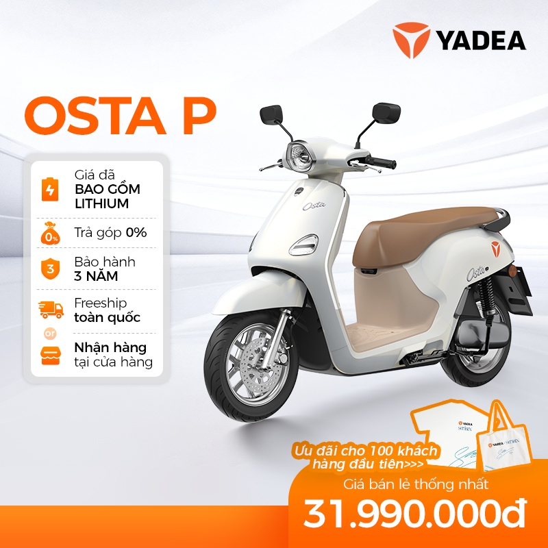 [PRE-ORDER] Xe Máy Điện Thông Minh Yadea OSTA P 180KM 1 Lần Sạc - Bảo Hành 3 Năm - HÀNG ĐẶT TRƯỚC