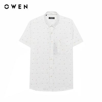 Owen - Áo sơ mi ngắn tay Regular Fit AR255039NT màu Be chất liệu Nano