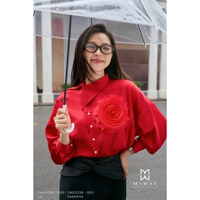 Áo Sơ Mi Nữ Công Sở Dài Tay MY WAY Đính Hoa Thủ Công Cao Cấp 5MA14299