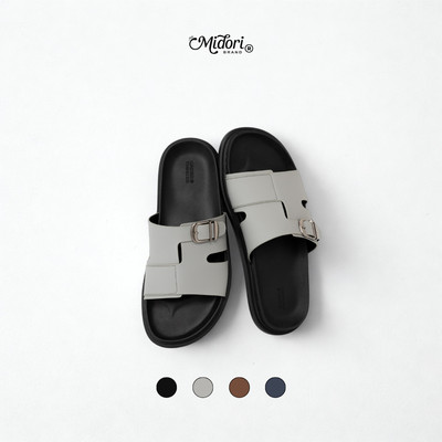 Dép Unisex Da Microfiber BROLY Quai Ngang Đế Bệt Chống Trượt Phong Cách Thời Trang Nam | M STUDIO