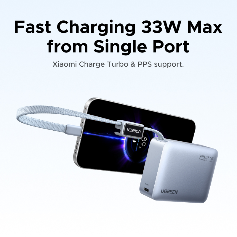 【CCC Ceretified】UGREEN Mini 33W 10000mAh Power Bank Xiaomi 33W PD30W USB-C * 2 + USB-A Đầu ra 3 cổng tích hợp Màn | BigBuy360 - bigbuy360.vn