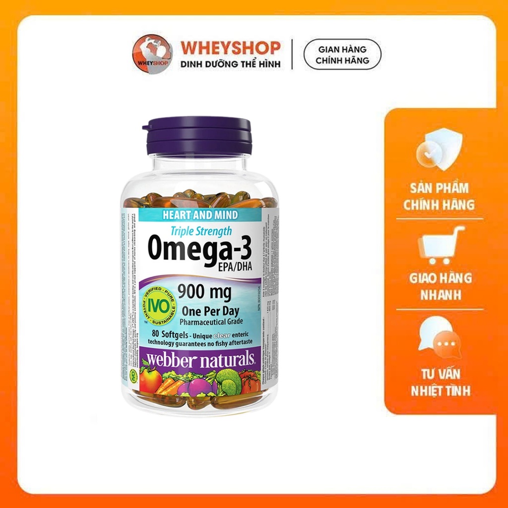 Viên uống bổ sung dầu cá Omega 3 Triple Strength (80 viên) - WHEYSHOP HCM