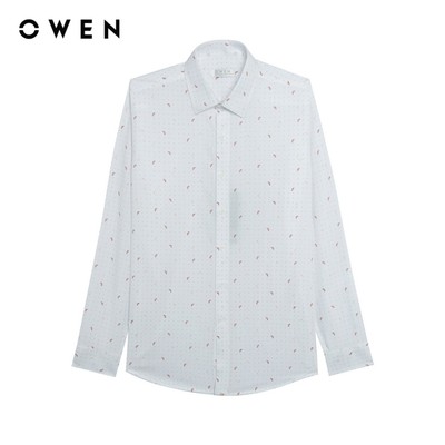 Owen - Áo sơ mi dài tay Regular Fit AR255033D màu Trắng chất liệu Nano
