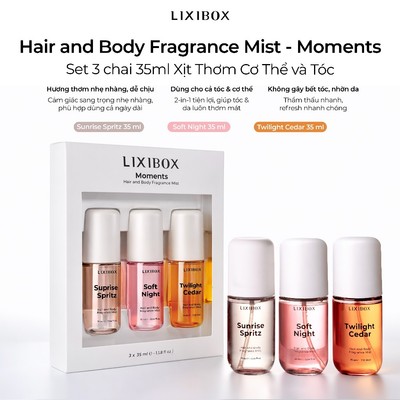 [Gift] Set 03 Chai Nước Hoa Tóc & Toàn Thân Lixibox Hair And Body Fragrance Mist Moments 03 x 35ml