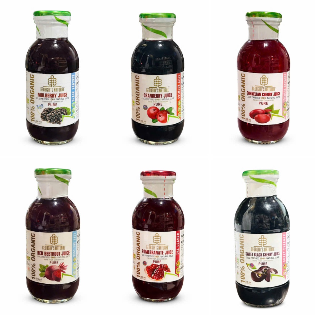 Nước Ép Hữu Cơ (Củ Dền,Dâu Tằm,Anh Đào,Nam Việt Quất) Hiệu Georgia's Natural 300ML