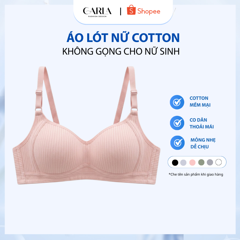 Áo Lót Nữ Cotton Tăm Không Gong Cho Nữ Sinh From Ôm Ngực Mềm Mại 138