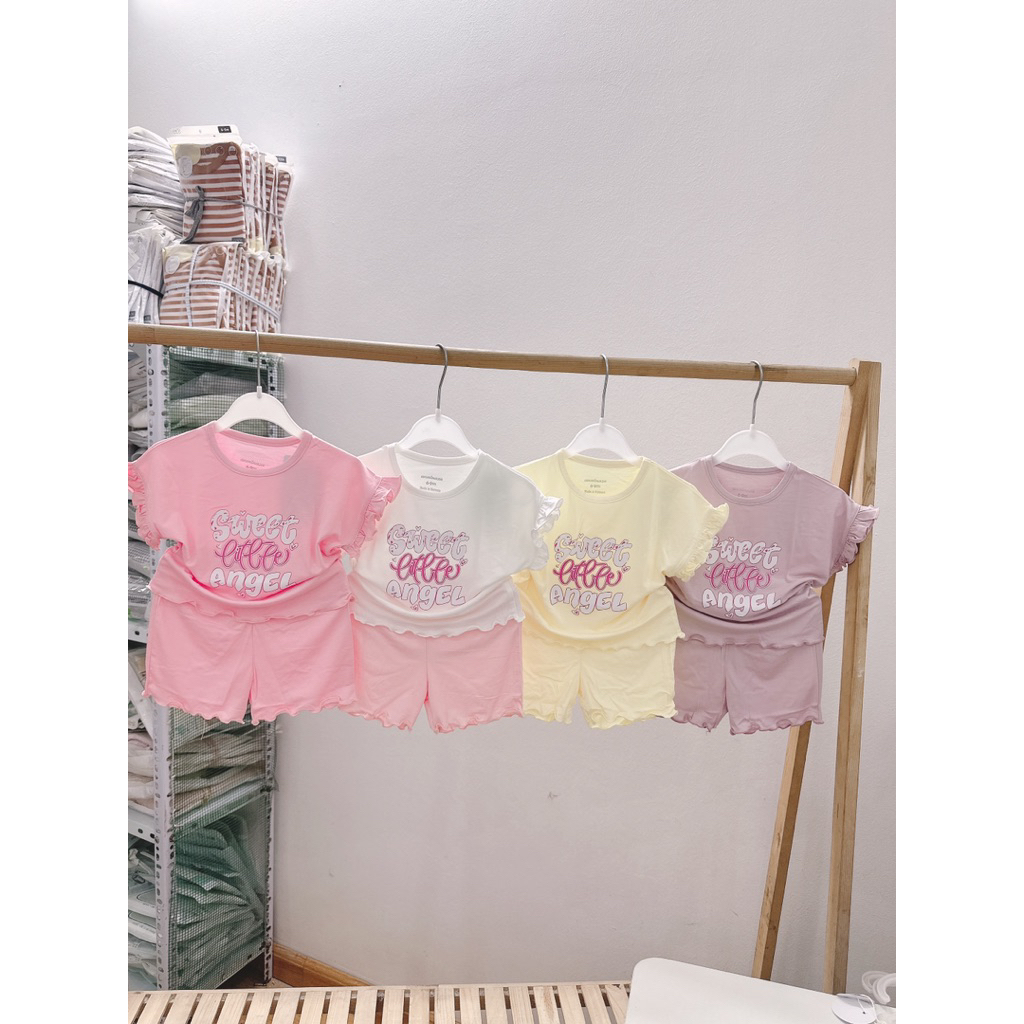 Bộ cộc bé gái Aminaza Sweet xinh yêu cho bé mặc mùa hè thoáng mát