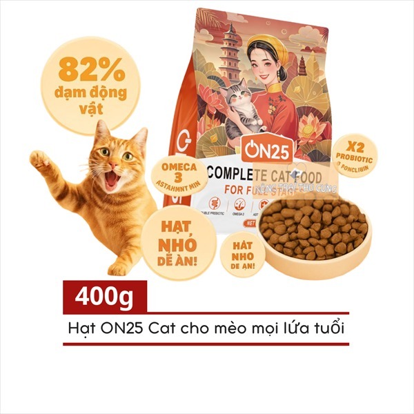 Hạt Mèo Mọi Lứa Tuổi On25 Cat Đạm Cao 32%