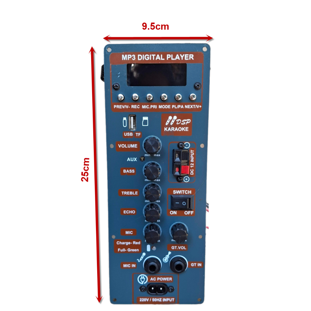 Mạch loa kéo DSP lập trình chống hú IC MD9840 công suất 130W – 150W có nguồn xung 220V - Karaoke và 