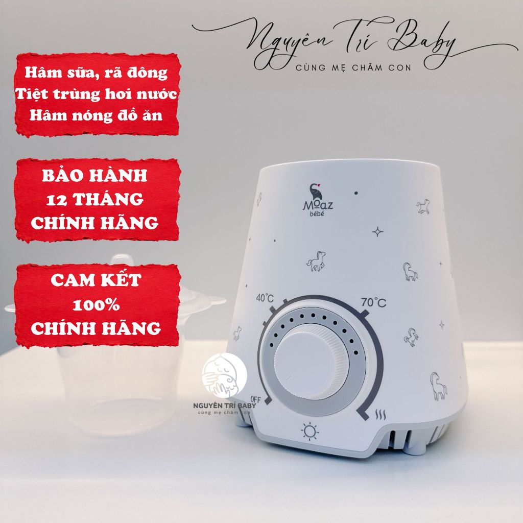 [MẪU MỚI 2026] Máy hâm sữa Moaz bebe MB039 hâm sữa, tiệt trùng, hâm nóng đồ ăn - Bảo hành 12 tháng chính hãng