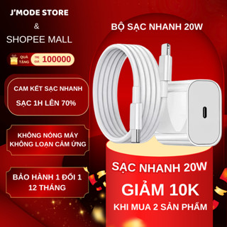 Bộ sạc nhanh ( Củ P.D 20.W + Dây sạc nhanh Typ.e-C ) không nóng máy, an toàn ổn định cho điện thoại