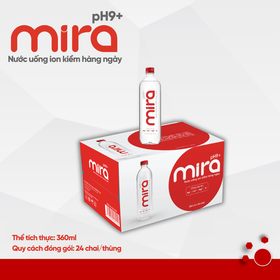 [Thùng 24 Chai] Nước Ion Kiềm Mira Tav (360ml/550ml) - Giảm Trào Ngược Dạ Dày, Hỗ Trợ Tiêu Hóa & Thải Độc